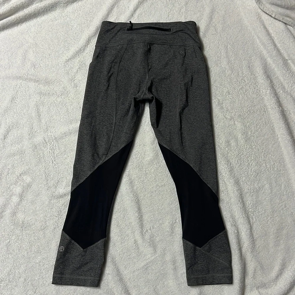 Grey and black Lululemon Capris